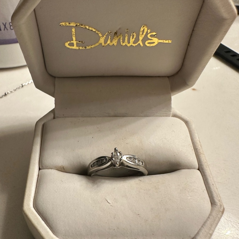 Silver Ring with Clear Stones